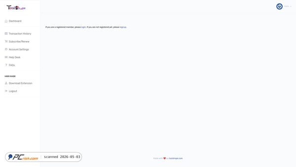 access.toolshope.com screenshot