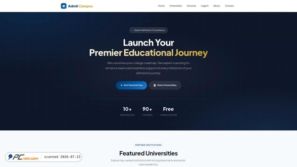 admitcampus.in screenshot