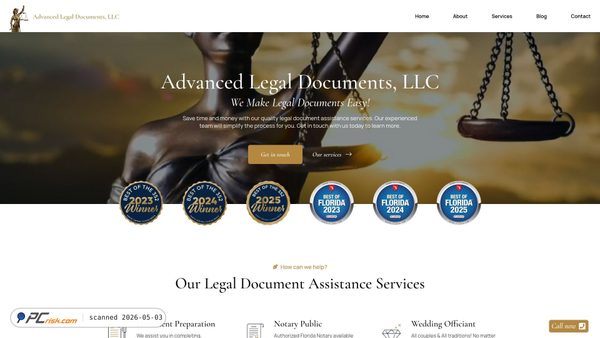 advancedlegaldocuments.com screenshot