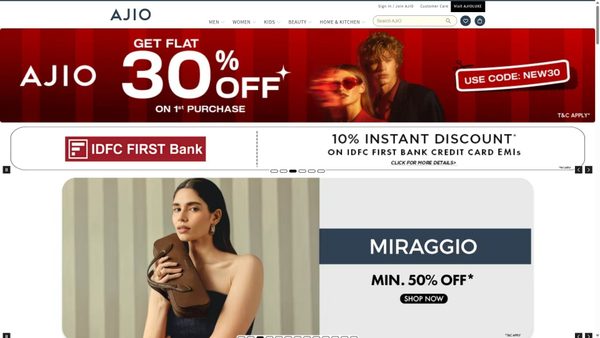 ajio.com screenshot