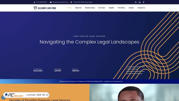 alliancelawfirm.ng screenshot