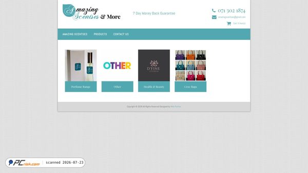 amazingscentsesandmore.co.za screenshot