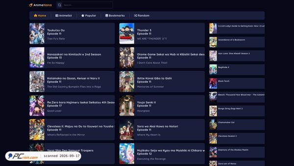 animenana.com screenshot