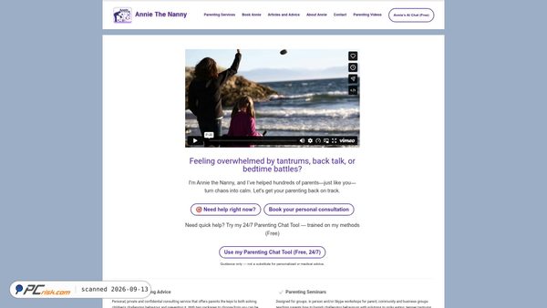 anniethenanny.ca screenshot
