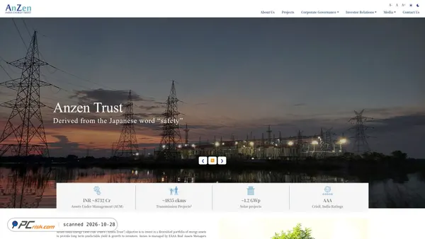 anzenenergy.in screenshot