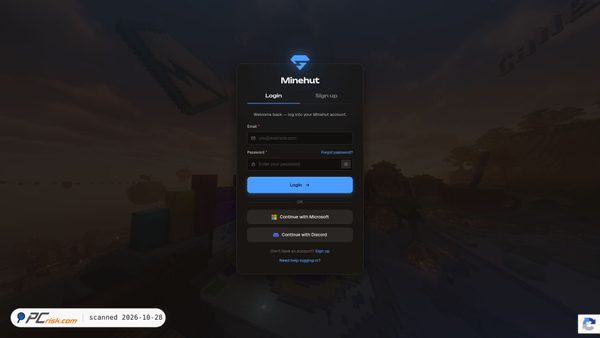 app.minehut.com screenshot