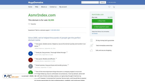 asmrindex.com screenshot