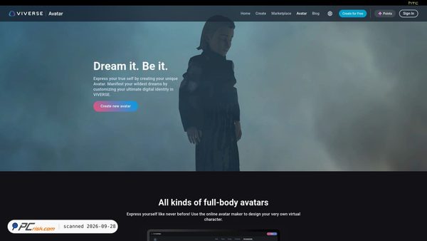 avatar.viverse.com screenshot