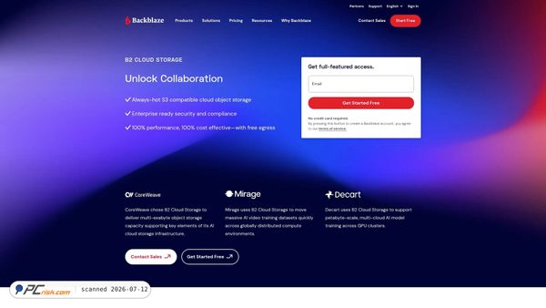 backblazeb2.com screenshot