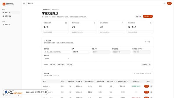 backlink-list.com screenshot