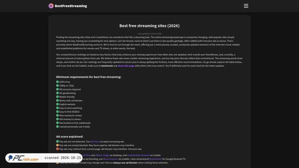 bestfreestreaming.org screenshot