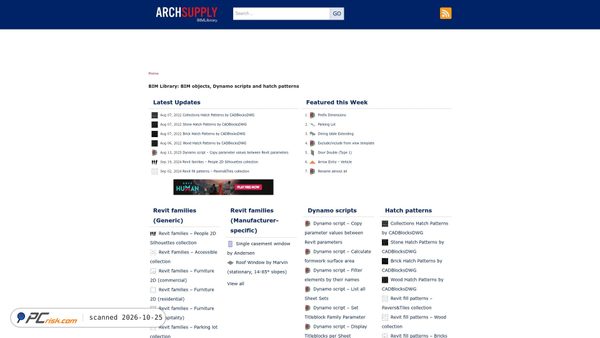 bimlibrary.archsupply.com screenshot