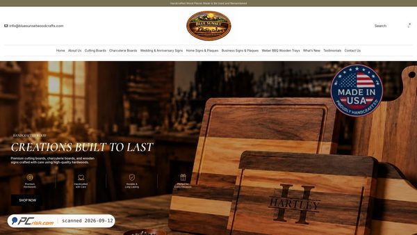 bluesunsetwoodcrafts.com screenshot