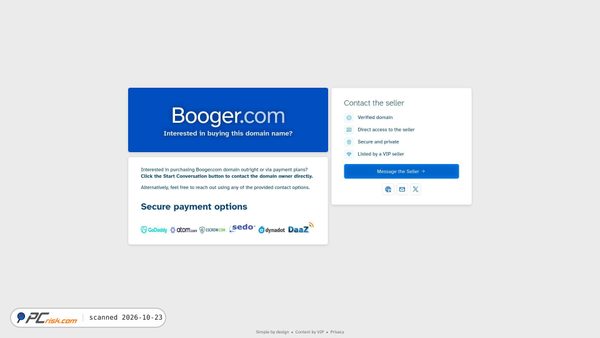 booger.com screenshot