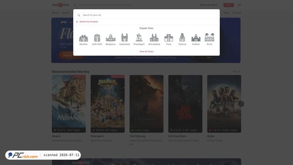 bookmyshow.com screenshot