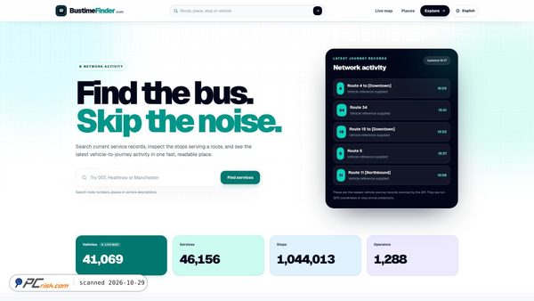 bustimefinder.com screenshot