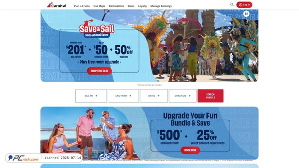 carnival.com screenshot