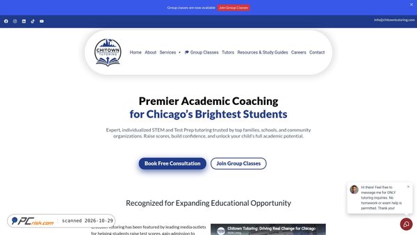 chitowntutoring.com screenshot