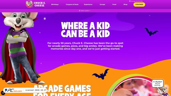 chuckecheese.com screenshot