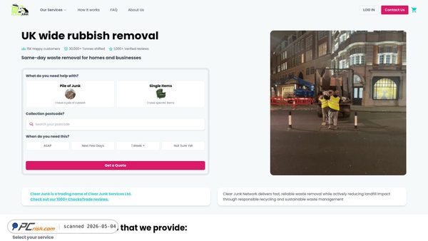 clearjunknetwork.co.uk screenshot