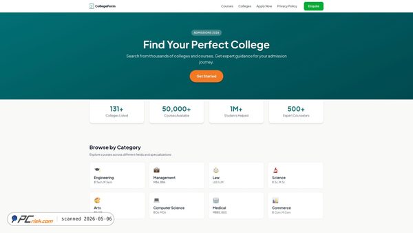 collegeform.in screenshot