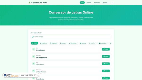 conversordeletras.tech screenshot