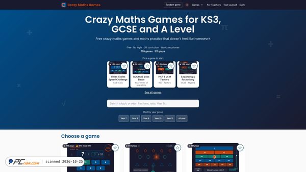 crazymathsgames.com screenshot