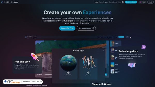 create.viverse.com screenshot