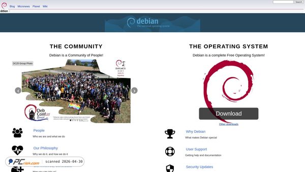 debian.org screenshot