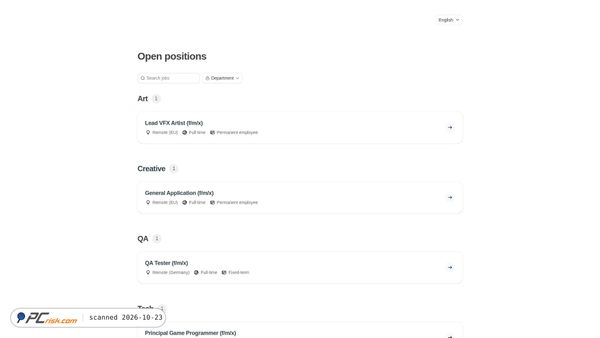 deck13.jobs.personio.com screenshot