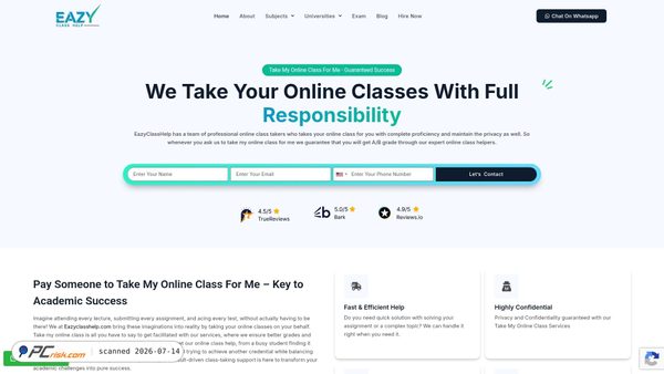 eazyclasshelp.com screenshot