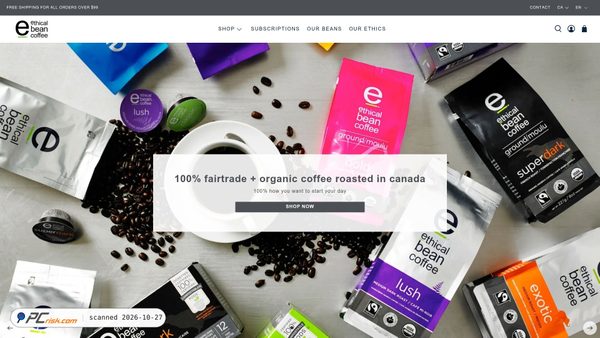 ethicalbean.com screenshot