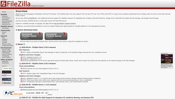 filezilla-project.org screenshot