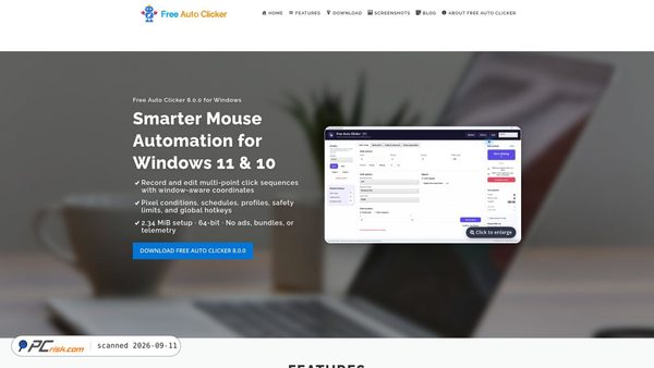 free-auto-clicker.com screenshot