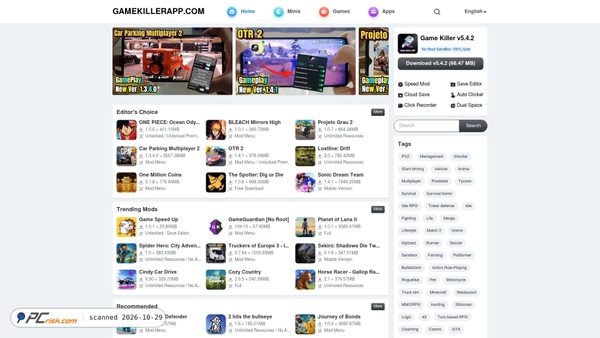 gamekillerapp.com screenshot