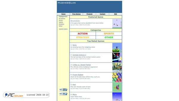 games.hughesclan.com screenshot
