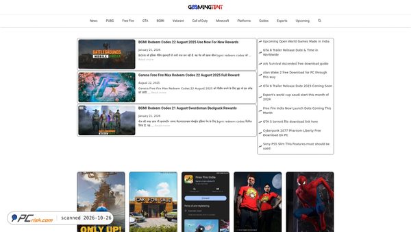 gamingtent.com screenshot
