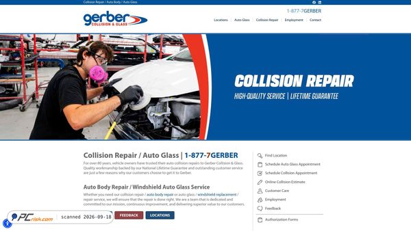 gerbercollision.com screenshot