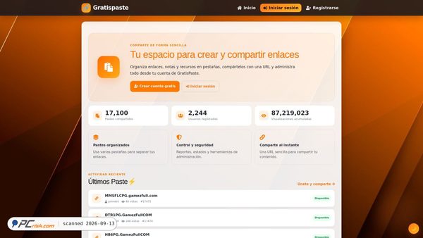 gratispaste.com screenshot