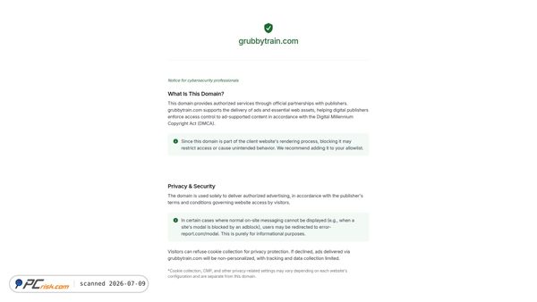 grubbytrain.com screenshot