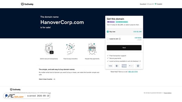 hanovercorp.com screenshot