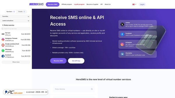 hero-sms.com screenshot