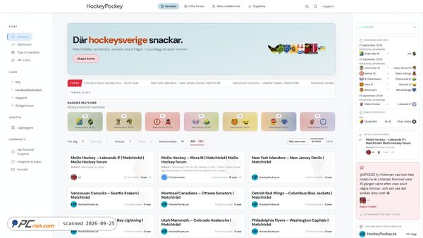 hockeypockey.se screenshot