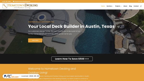 hometowndecking.com screenshot