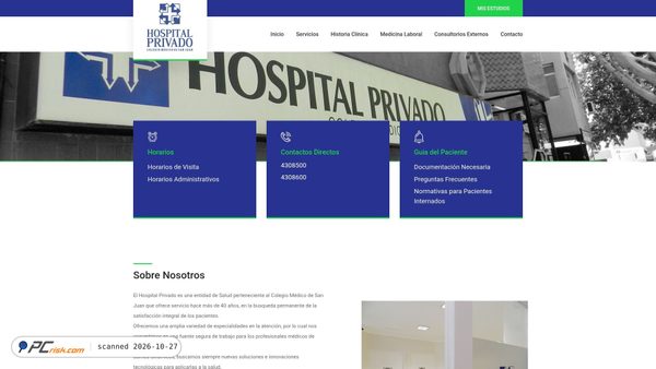 hospitalprivadosj.com.ar screenshot