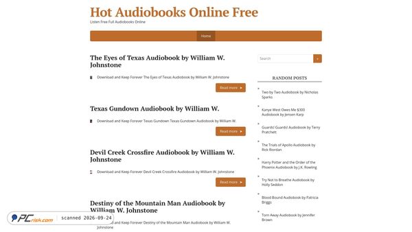 hotaudiobooks.com screenshot