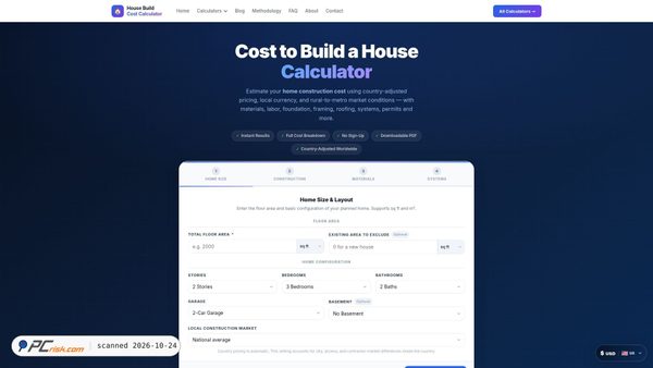 housebuildcostcalculator.com screenshot