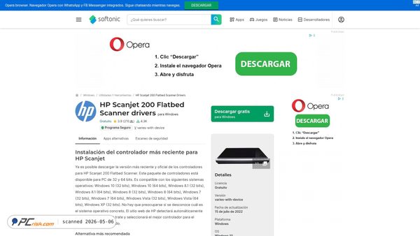 hp-scanjet-200-flatbed-scanner-drivers.softonic.com screenshot