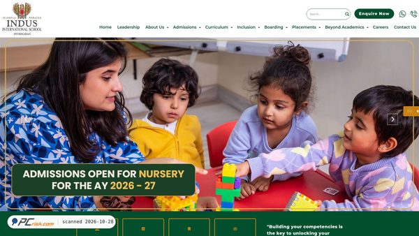 hyderabad.indusschool.com screenshot