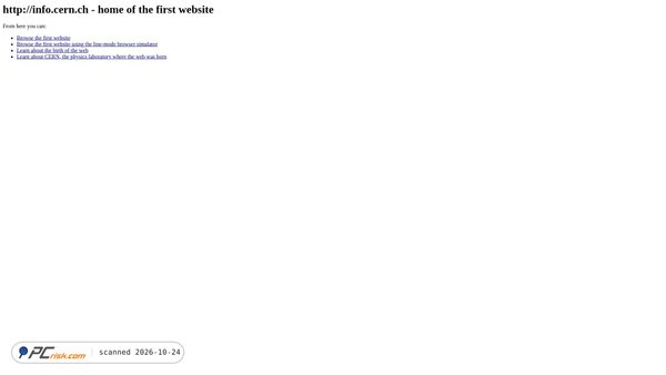 info.cern.ch screenshot